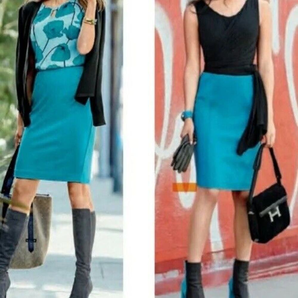 Cabi 3220 Turquoise Blue Stretch Sigourney Pencil Skirt Size 4 *NWT